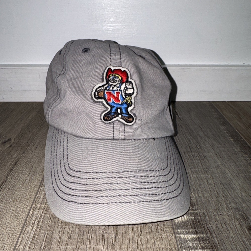 Nebraska Cornhuskers Herbie Husker  Hat 47 Brand Grey Fitted Cap Size Large